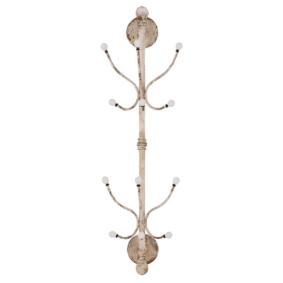 Clayre & Eef | Wandkapstok Wit 28x22x100 cm | 63792