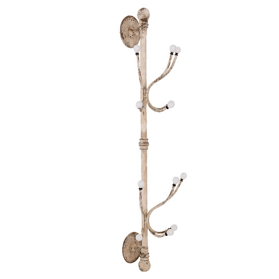 Clayre & Eef | Wandkapstok Wit 28x22x100 cm | 63792