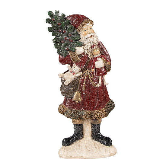 Clayre & Eef | Kerstdecoratie Kerstman Rood 9x4x23 cm | 6PR4925