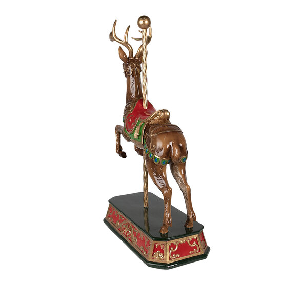 Clayre & Eef | Decoratie Beeld Hert Bruin, Groen 35x18x56 cm | 6PR3922