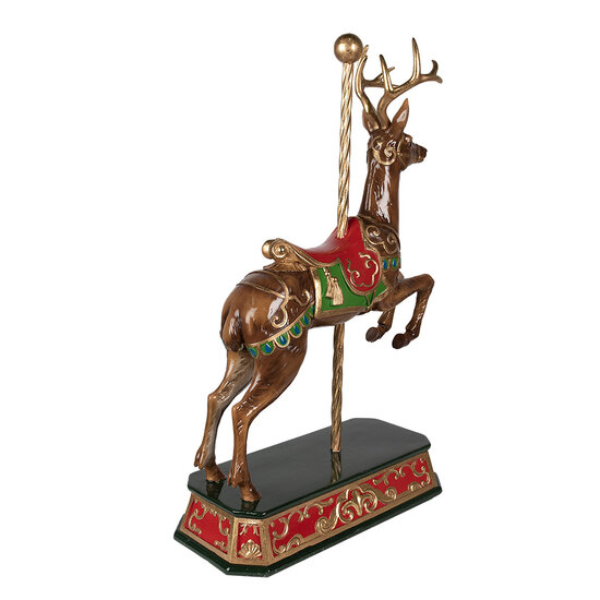 Clayre & Eef | Decoratie Beeld Hert Bruin, Groen 35x18x56 cm | 6PR3922