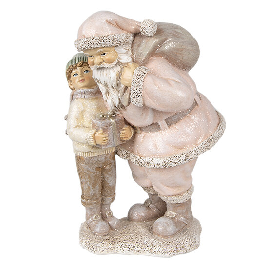 Clayre & Eef | Kerstdecoratie Kerstman Roze 13x11x18 cm | 6PR3932