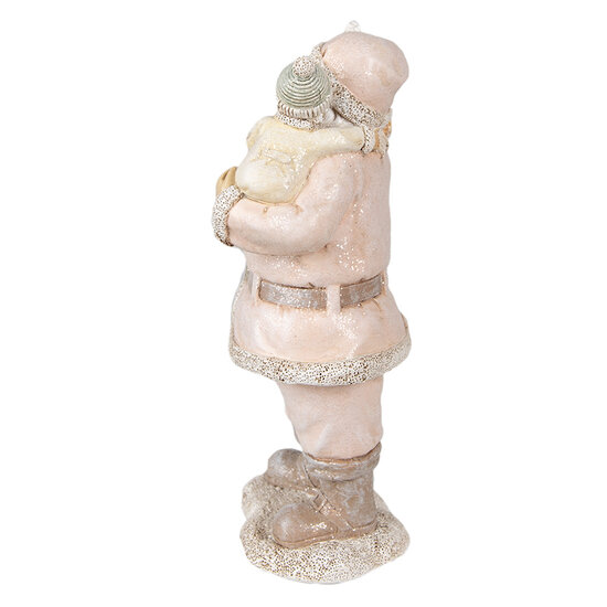 Clayre & Eef | Kerstdecoratie Kerstman Roze 10x8x21 cm | 6PR3933