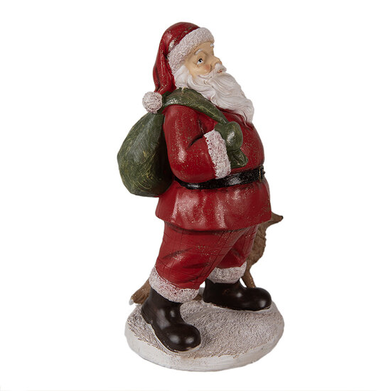Clayre & Eef | Kerstdecoratie Kerstman Rood 16x14x26 cm | 6PR3946