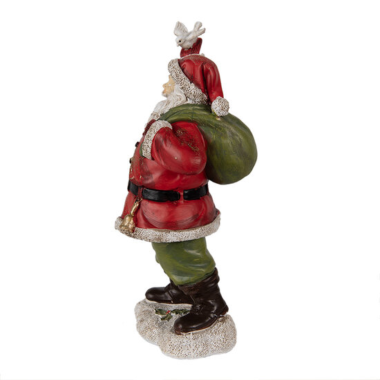 Clayre & Eef | Kerstdecoratie Beeld Kerstman Rood 13x10x23 cm | 6PR3948