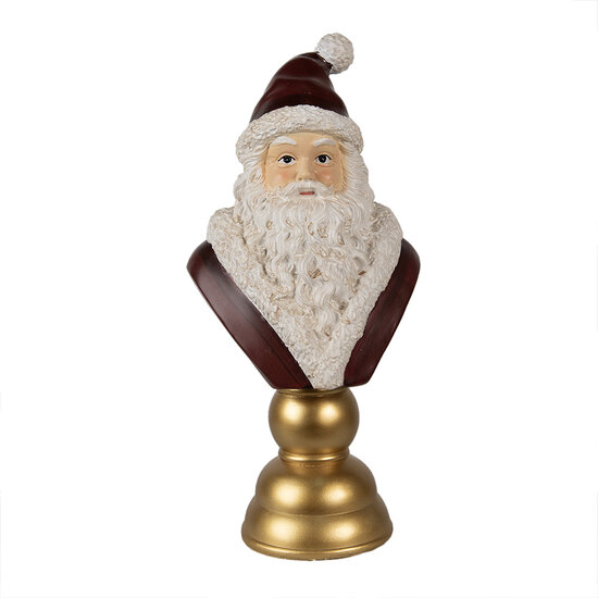 Clayre & Eef | Kerstdecoratie Kerstman Rood Wit 19x15x40 cm | 6PR3949