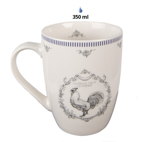 Clayre & Eef | Mok Wit Grijs 350 ml | DFRMU