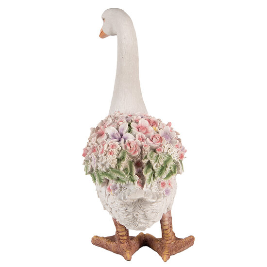 Clayre & Eef | Decoratie Beeld Gans Wit Roze 37x22x45 cm | 6PR4896