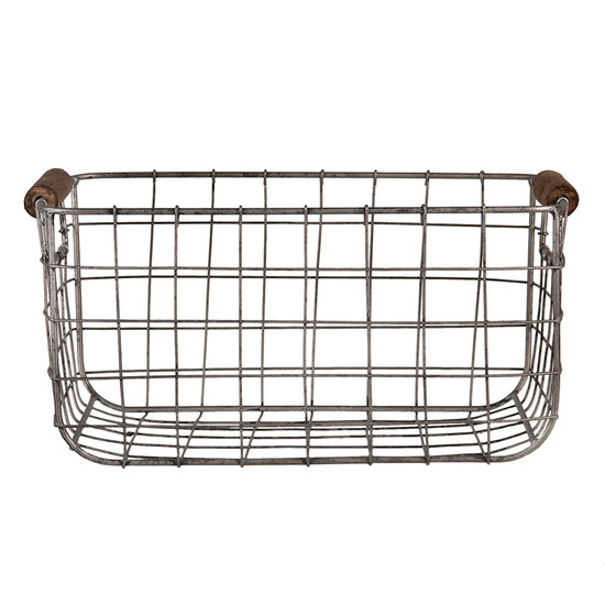 Clayre & Eef | Manden (2) Grijs Bruin 37x23x18 / 31x20x16 cm | 6Y5400