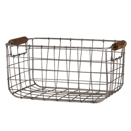 Clayre & Eef | Manden (2) Grijs Bruin 37x23x18 / 31x20x16 cm | 6Y5400