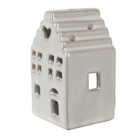 Clayre &amp; Eef   | Theelichthouder Kerst Huisje Beige 7x6x11 cm | 6CE1588S