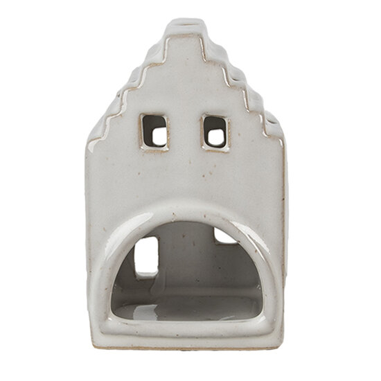 Clayre &amp; Eef   | Theelichthouder Kerst Huisje Beige 7x6x11 cm | 6CE1588S