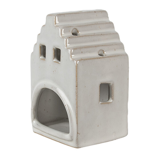 Clayre &amp; Eef   | Theelichthouder Kerst Huisje Beige 7x6x11 cm | 6CE1588S