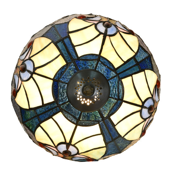 Clayre &amp; Eef   | Tiffany Tafellamp Blauw &oslash; 25x40 cm E14/max 1x40W | 5LL-6306