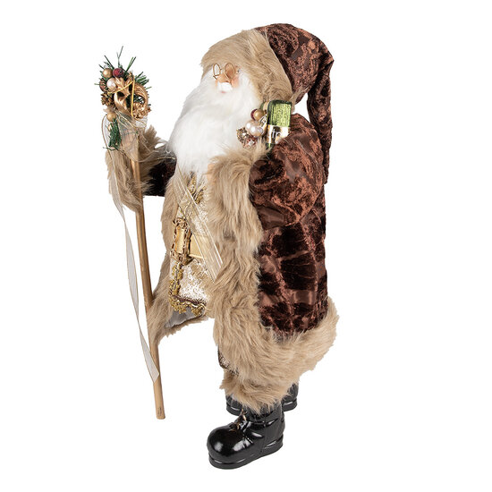 Clayre & Eef | Kerstdecoratie Kerstman Bruin Beige 26x16x47 cm | 65260