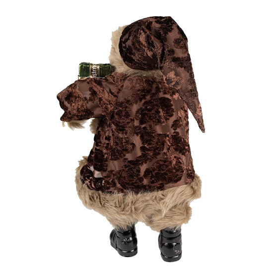 Clayre & Eef | Kerstdecoratie Kerstman Bruin Beige 26x16x47 cm | 65260
