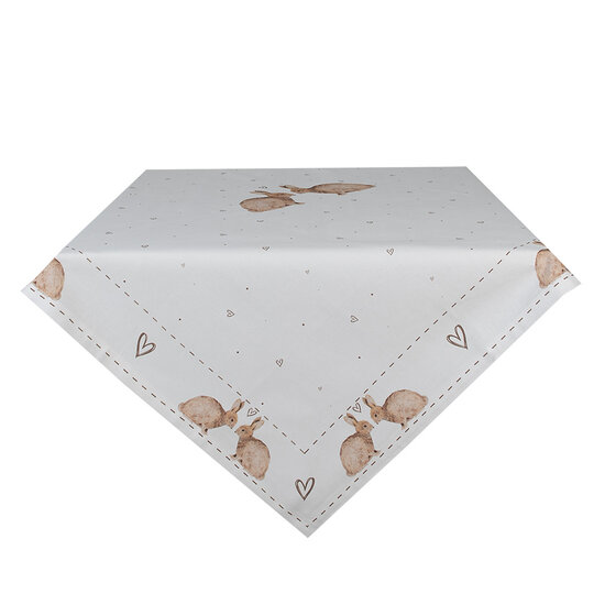 Clayre & Eef | Vierkant Tafelkleed Beige Bruin 100x100 cm | BSLC01