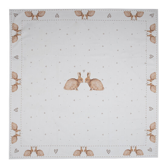 Clayre & Eef | Vierkant Tafelkleed Beige Bruin 100x100 cm | BSLC01