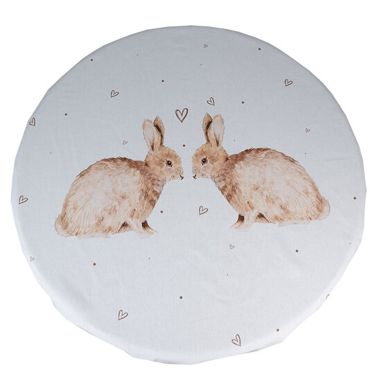 Clayre & Eef | Rond Tafelkleed Beige Bruin ø 170 cm | BSLC07