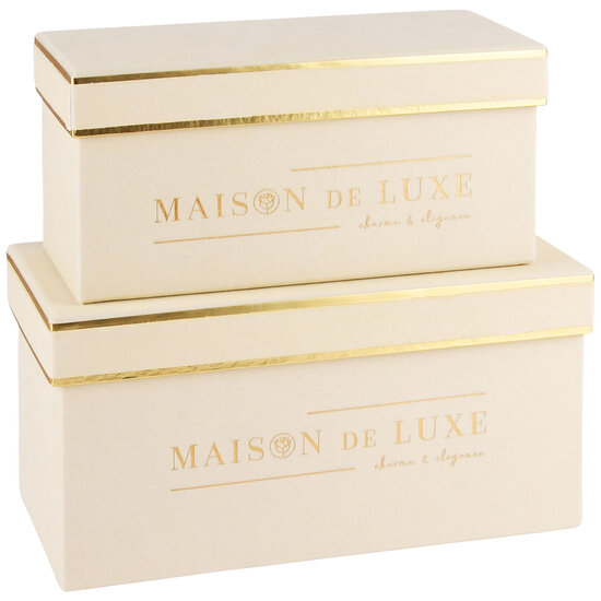 Dekoratief | Set 2 dozen RH, 'Maison De Luxe', beige, 24x12x12cm | A225891