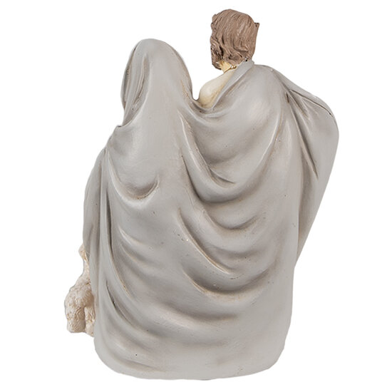 Clayre & Eef | Sneeuwbol Kerstgroep Grijs, Beige 9x8x11 cm | 6PR4892