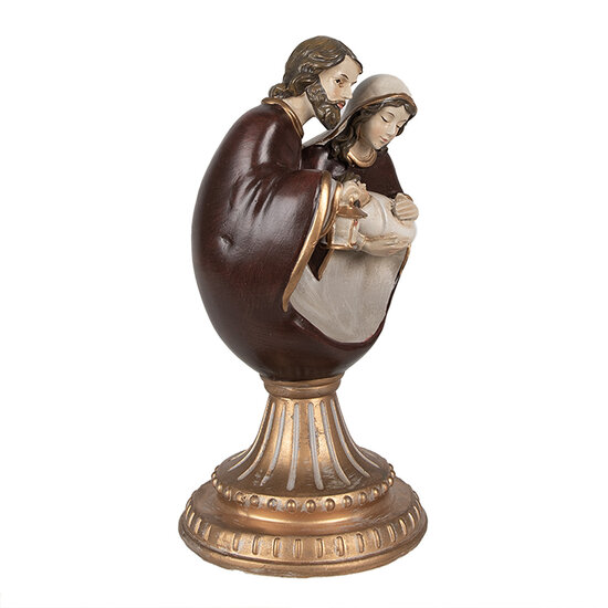Clayre & Eef | Kerstdecoratie Beeld Kerstgroep Bruin Goudkleurig 10x10x20 cm | 6PR4943