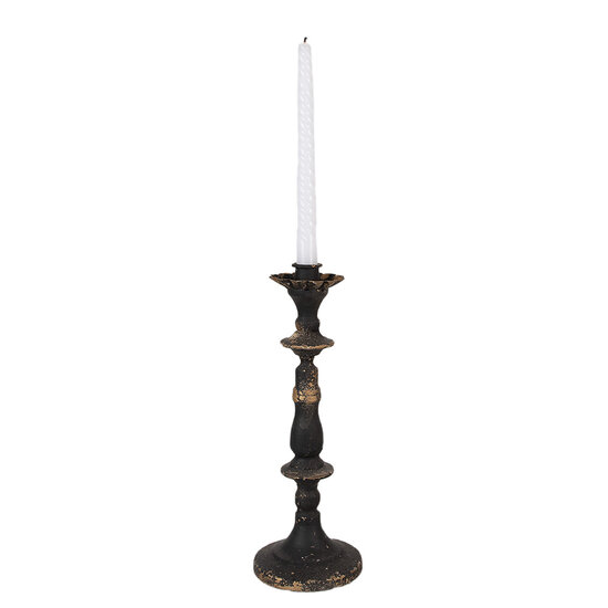 Clayre & Eef | Kandelaar Zwart Goudkleurig ø 11x30 cm | 6Y5454