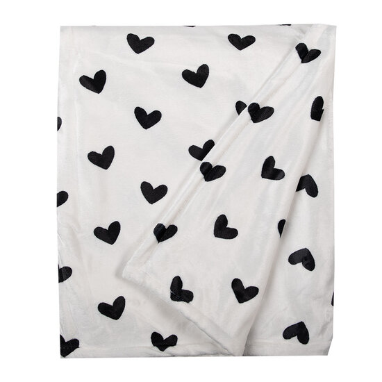 Clayre & Eef | Plaid Wit Zwart 130x170 cm | LBS60