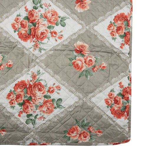 Clayre & Eef | Bedsprei Grijs Roze 140x220 cm | Q196.059