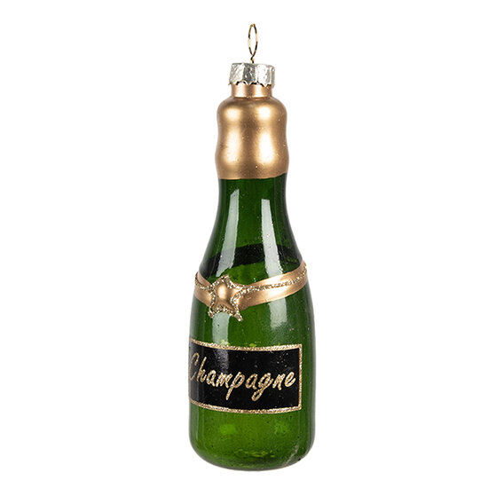 Clayre &amp; Eef   | Kersthanger Groen Goudkleurig &oslash; 4x12 cm | 6GL4342
