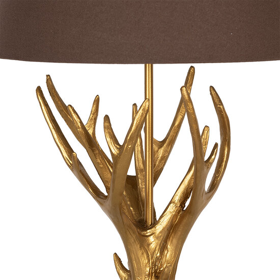 Clayre & Eef | Tafellamp Goudkleurig Bruin ø 35x59 cm E27/max 1x60W | 5LMC0024