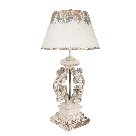 Clayre &amp; Eef   | Tafellamp Beige Grijs &oslash; 40x79 cm E27/max 1x60W | 5LMC0032