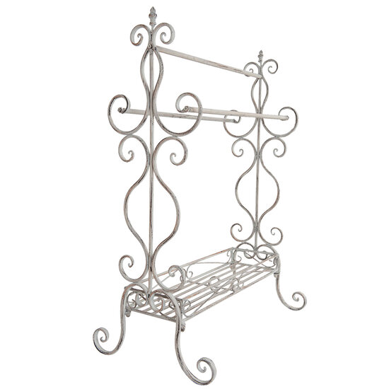 Clayre & Eef | Handdoekhouder Wit 65x40x93 cm | 5Y0313