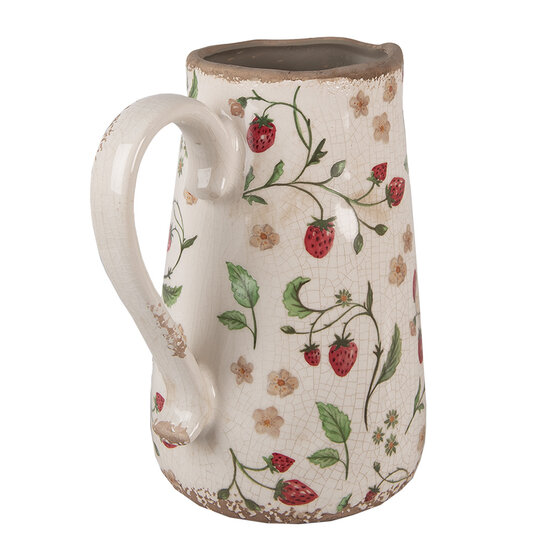 Clayre &amp; Eef   | Decoratieve Schenkkan Beige Rood 21x15x23 cm | 6CE1633L