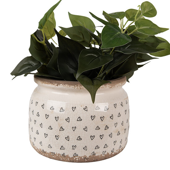 Clayre & Eef | Bloempot Binnen Beige Zwart ø 20x15 cm | 6CE1653L