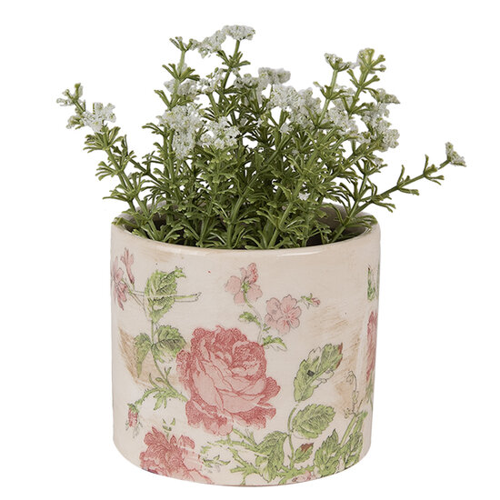 Clayre & Eef | Bloempot Binnen Beige Roze ø 11x9 cm | 6CE1623XS