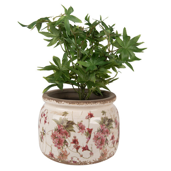 Clayre & Eef | Bloempot Binnen Beige Roze ø 20x15 cm | 6CE1628L