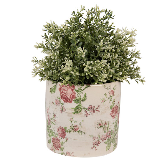 Clayre & Eef | Bloempot Binnen Beige Roze ø 14x13 cm | 6CE1623M