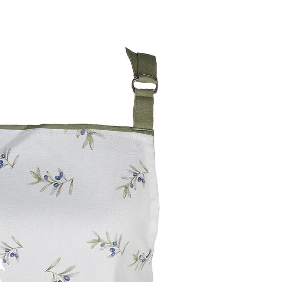 Clayre & Eef | Keukenschort Beige Groen 70x85 cm | OLF41