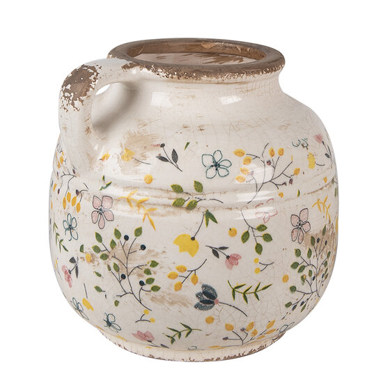 Clayre &amp; Eef   | Decoratieve Schenkkan Beige Geel &oslash; 17x16 cm | 6CE1611L