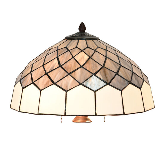 Clayre & Eef | Tiffany Tafellamp Grijs ø 40x58 cm E27/max 2x60W | 5LL-6330