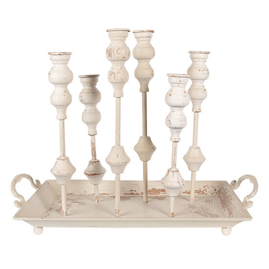 Clayre & Eef | Kandelaar Wit 55x26x43 cm | 65214
