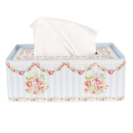 Clayre & Eef | Tissuebox Roze Wit 25x13x10 cm | 6BL0119