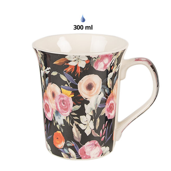 Clayre & Eef | Mokken Set van 4 Blauw Green 12x8x10 cm / 300 ml | 6CEMS0048