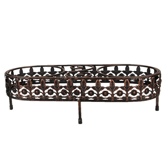 Clayre & Eef | Voerbak Hond Kat Bruin 43x18x12 cm / 2x500 ml | 6Y5430