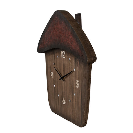 Clayre & Eef | Wandklok Bruin 37x4x40 cm / 1xAA | 6KL0820
