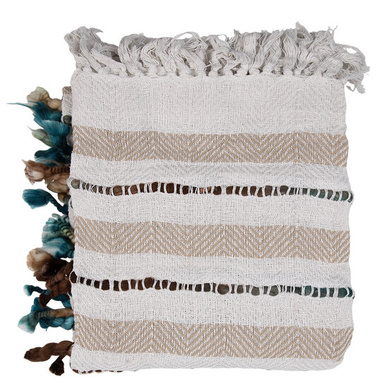 Clayre & Eef | Plaid Beige Bruin 125x150 cm | KT060.139