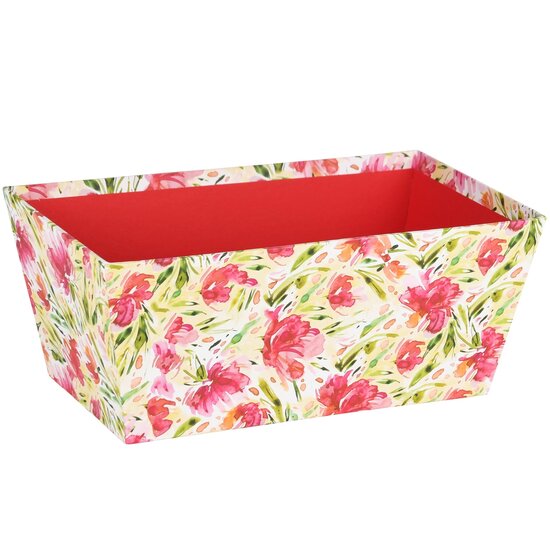 Dekoratief | Bakje 'Flowers Lush', karton, 24x14x10cm | A240217