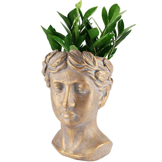 Dekoratief | Bloempot hoofd 'Caesar', grijs, magnesium, 23x22x31cm | A240916