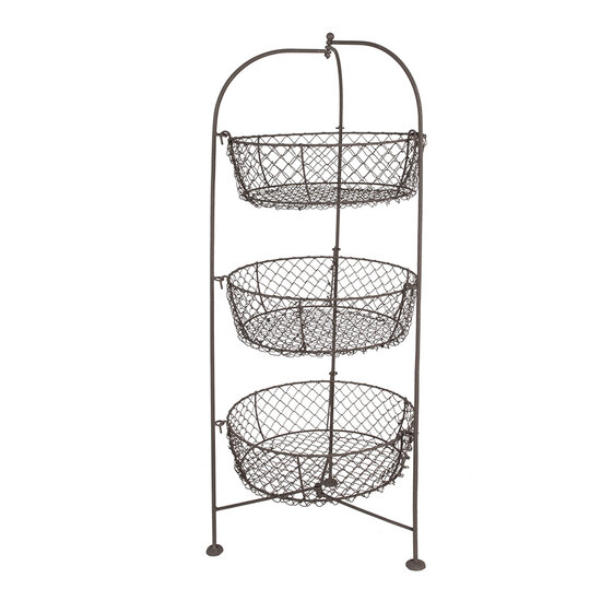 Clayre & Eef | Rek met manden Bruin ø 31x80 cm | 5Y1193